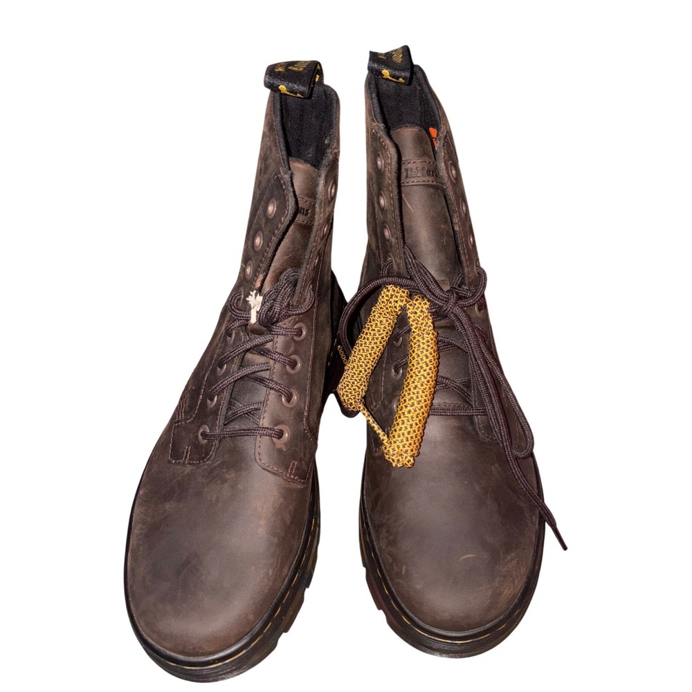 Dr. Martin Tarik Crazy Horse Utility Boots‎ Brown Leather NWOT W 8 M 7  NEW